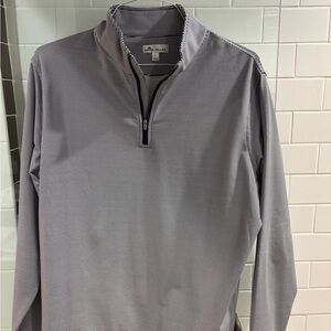 Peter Millar Navy and White Striped - Quarter zip